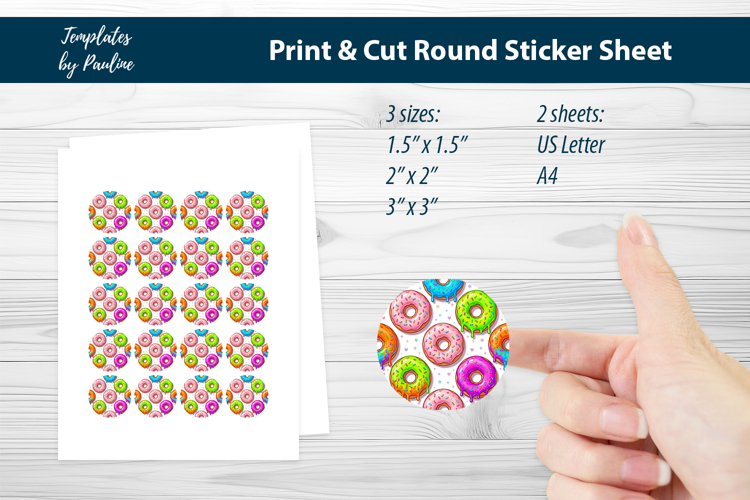 Donut Stickers for Home Bakers, Printable Round Labels