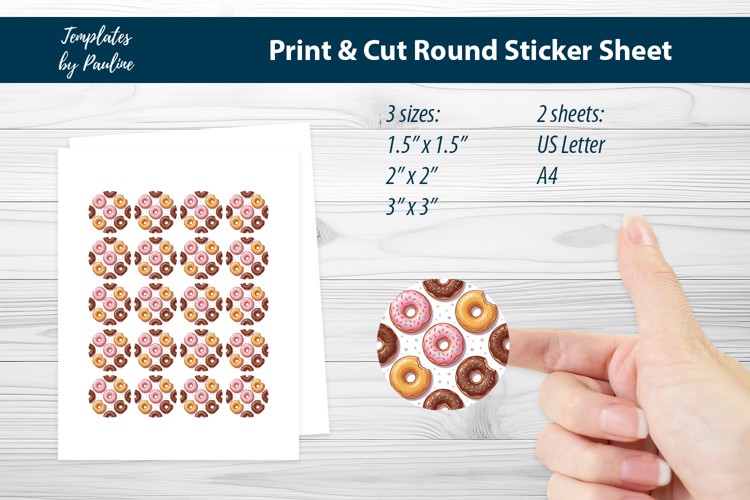 Donut Birthday Stickers for Kids, Printable Round Labels