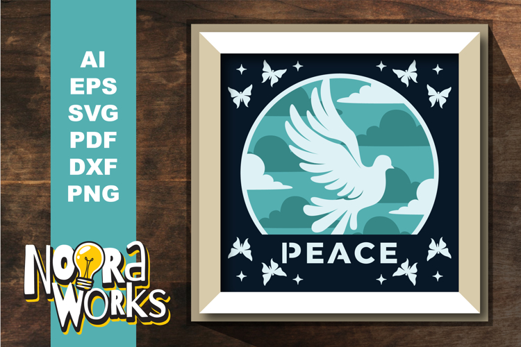 3D Dove peace Shadowbox Cut File