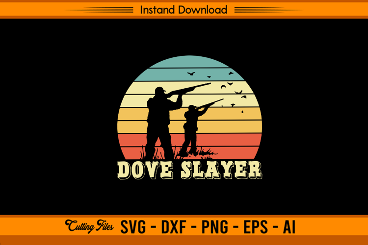 Dove Slayer SVG Retro Vintage Bird Hunting Design