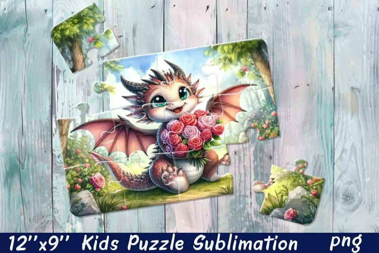 Kids puzzle | Puzzle sublimation, baby dragon