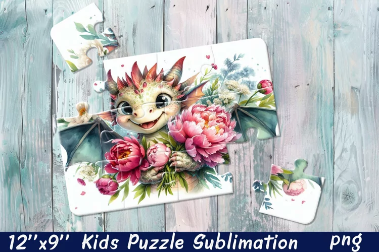 Kids puzzle | Puzzle sublimation, baby dragon