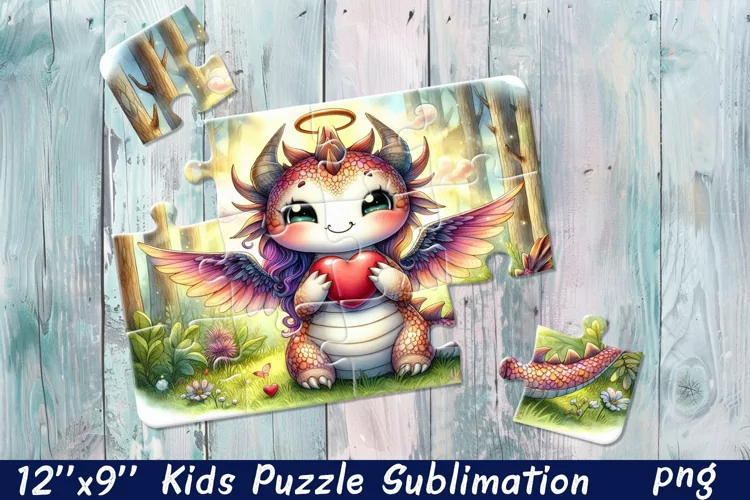 Kids puzzle | Puzzle sublimation, baby dragon