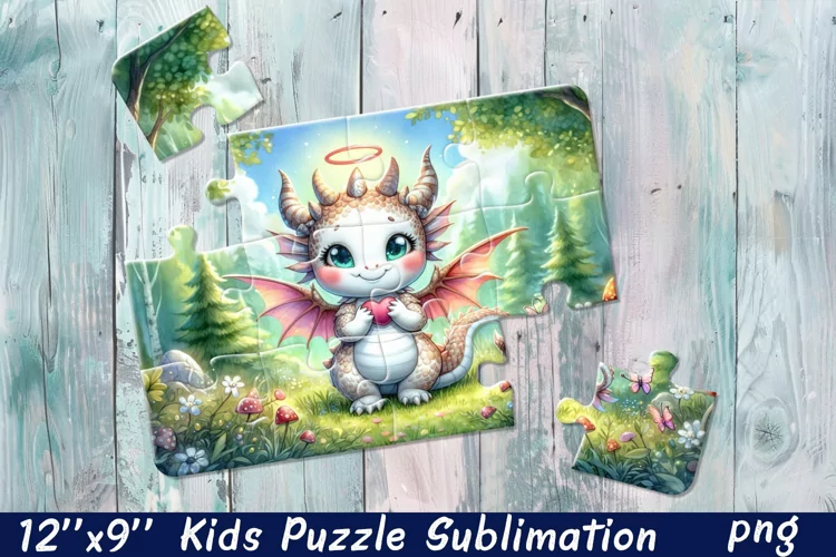Kids puzzle | Puzzle sublimation, baby dragon