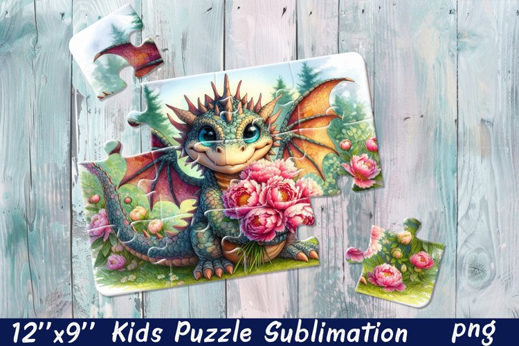 Kids puzzle | Puzzle sublimation, baby dragon