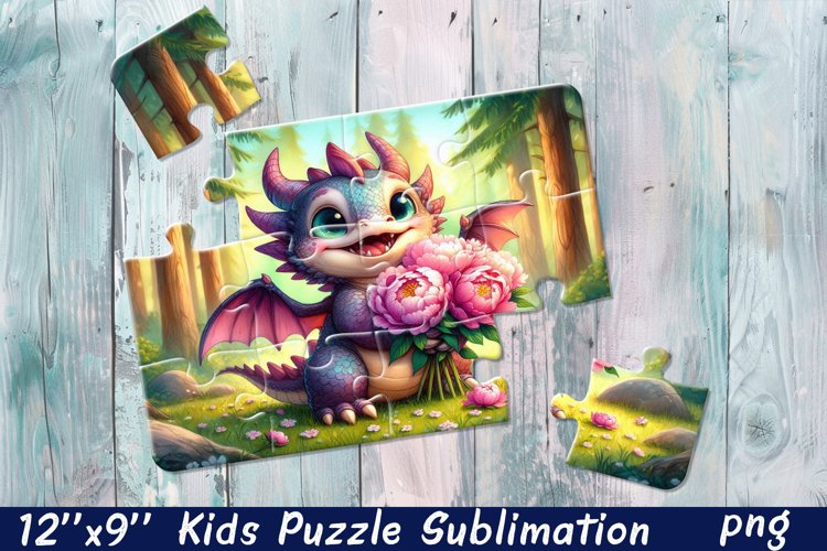 Kids puzzle | Puzzle sublimation, baby dragon