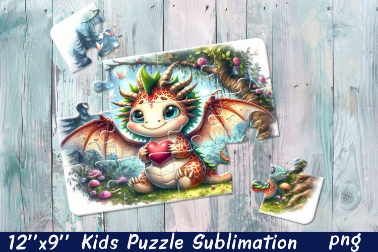 Kids puzzle | Puzzle sublimation, baby dragon