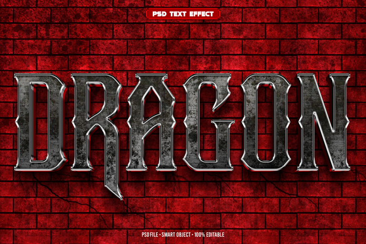 Dragon 3D editable text effect