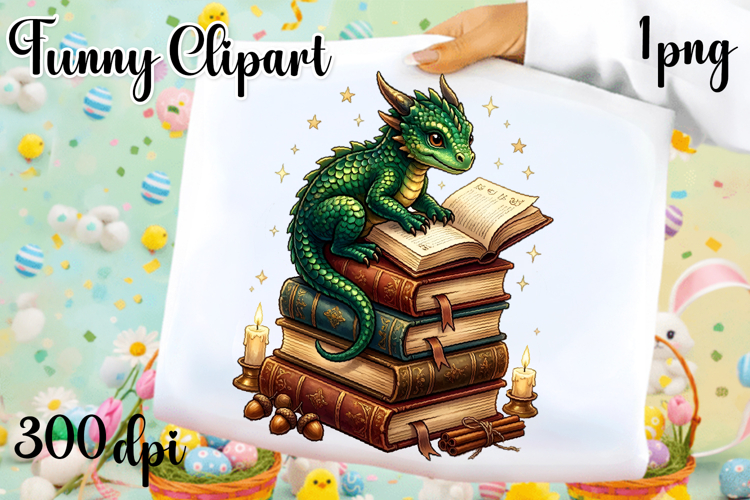 Vintage Fantasy Dragon Sublimation, Autumn Dragon Clipart