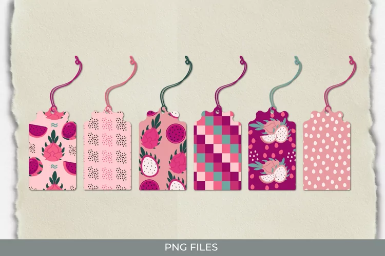 Dragon Fruit Seamless Pattern Tags