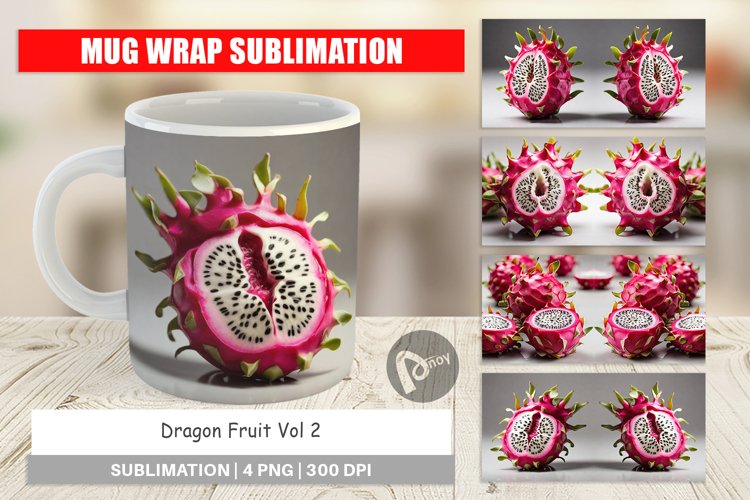 Mug Wrap Design Dragon Fruit