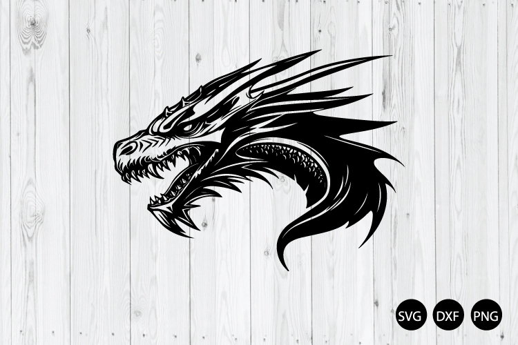 Dragon Head SVG, Dragon SVG, Tribal Dragon SVG