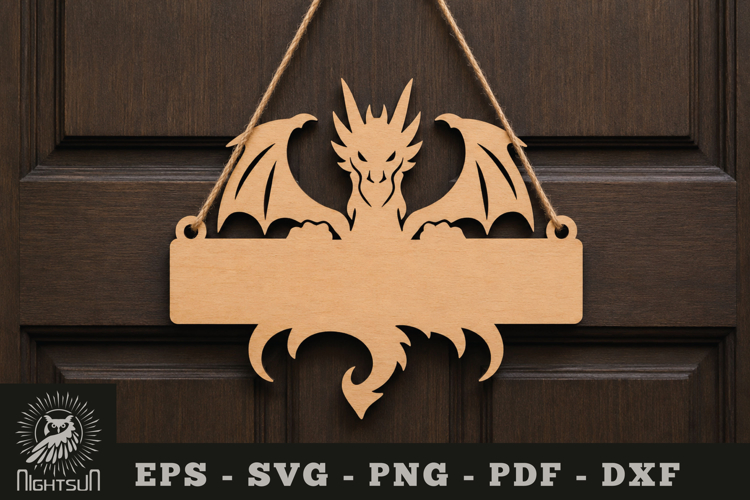 Dragon Lasercut Hanging Sign SVG