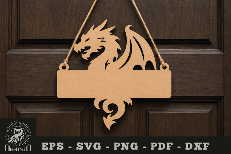 Dragon Lasercut Hanging Sign SVG