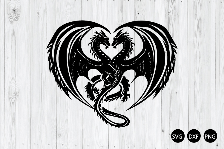 Dragon Love In Heart Shape SVG, Dragon SVG