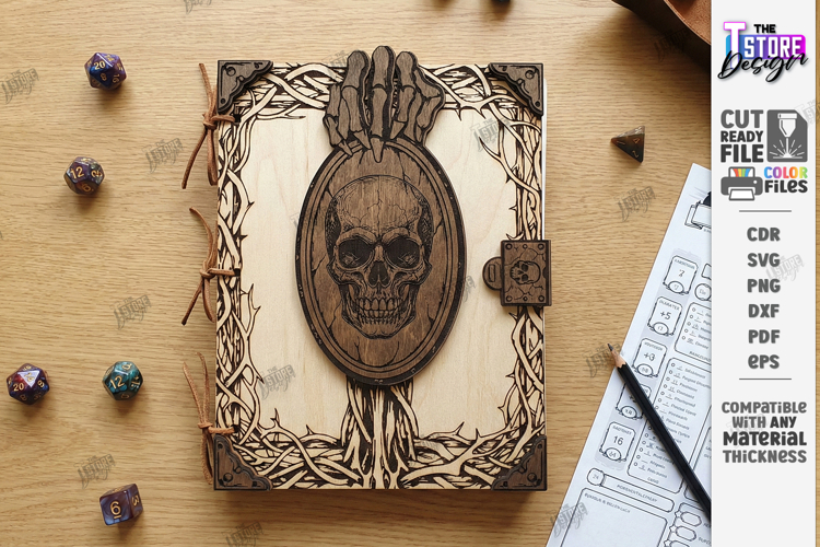 Fantasy Book Cover Laser Cut | DND Journal | Dragon Notebook
