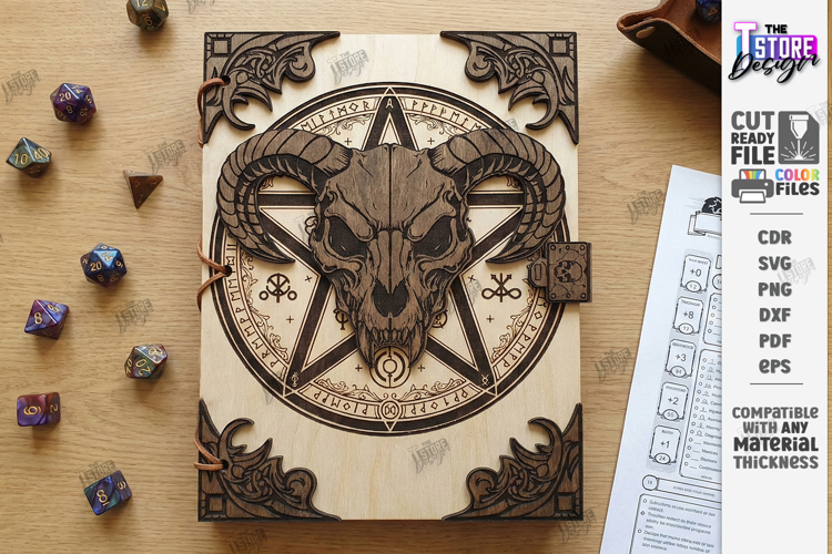 Fantasy Book Cover Laser Cut | DND Journal | Dragon Notebook