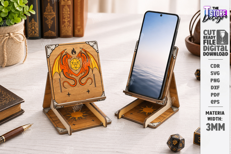 Dragon Phone Stand Laser Cut | Fantasy Phone Holder | CNC