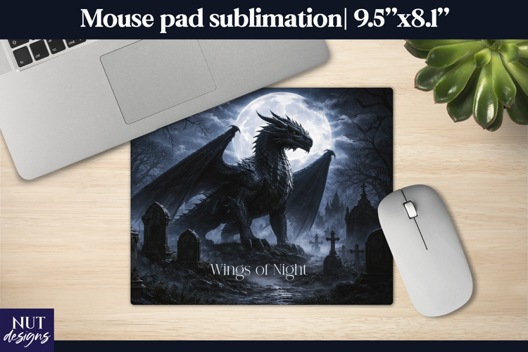 Gothic dragon Mouse Pad powerful black dragon sublimation