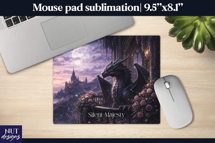 Dreamy dragon Mouse Pad majestic black dragon sublimation