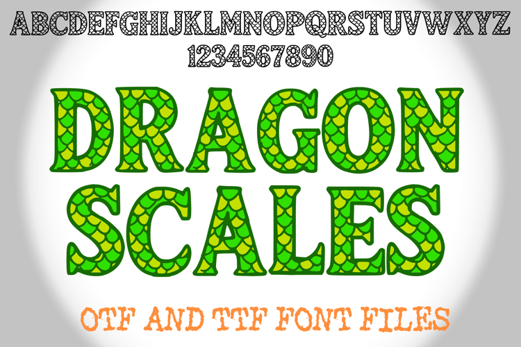 Dragon Scales Lettering ABC Text Snake Font Alphabet OTF