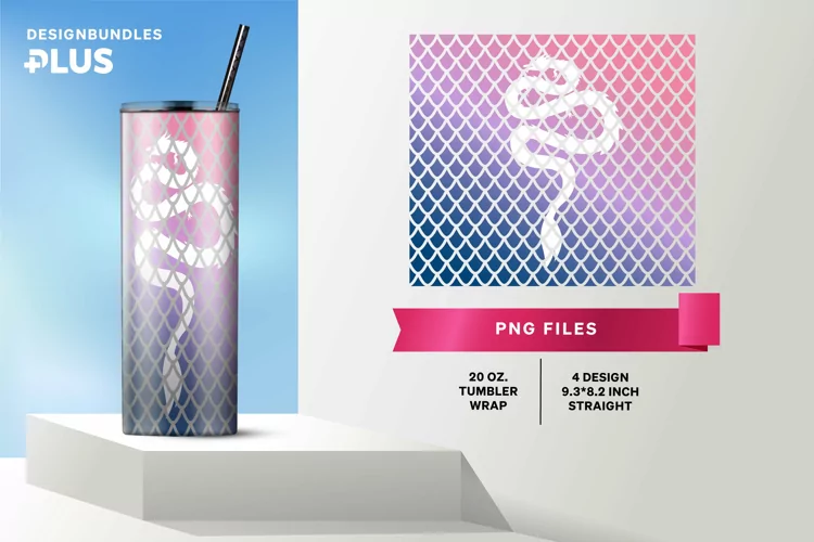 Color Gradient Dragon Scales 20 oz Tumbler Wrap Sublimation