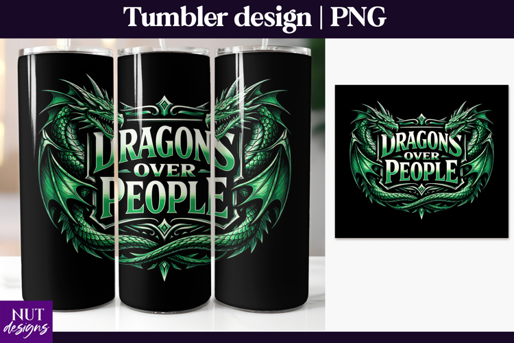 Dragons over people Tumbler Fantasy dragon tumbler wrap