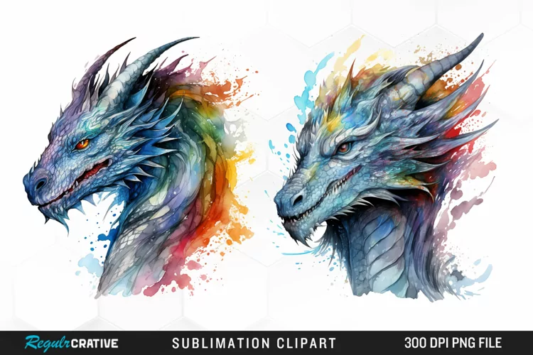 Watercolor Dragon Illustration PNG Clipart
