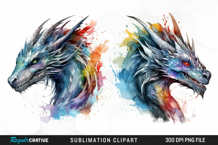 Watercolor Dragon Illustration PNG Clipart