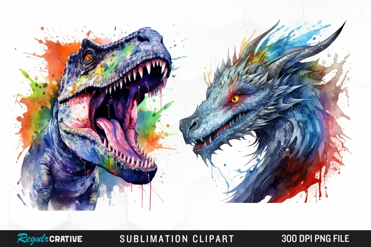 Watercolor Dragon Illustration PNG Clipart