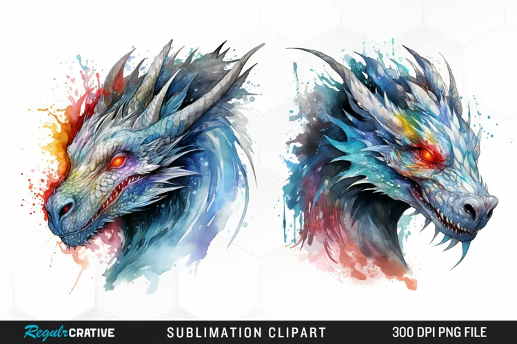 Watercolor Dragon Illustration PNG Clipart