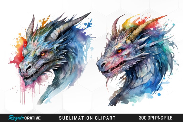 Watercolor Dragon Illustration PNG Clipart