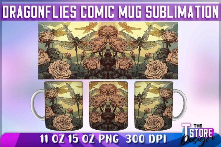 Dragonflies Comic Mug Sublimation | 11 oz 15 oz Mug