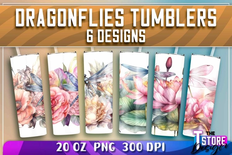 Dragonflies Tumblers Bundle|Dragonflies 20 oz PNG Bundle v.1