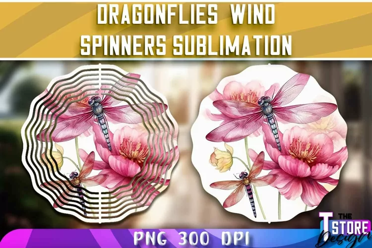 Dragonflies Wind Spinners Sublimation |Dragonflies Design