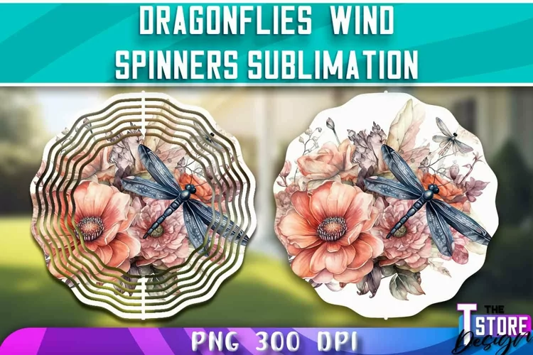 Dragonflies Wind Spinners Sublimation |Dragonflies Design