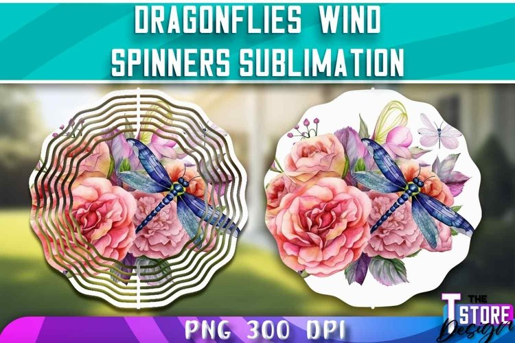 Dragonflies Wind Spinners Sublimation |Dragonflies Design example image 1