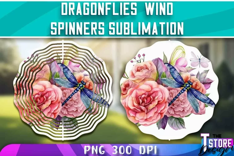 Dragonflies Wind Spinners Sublimation |Dragonflies Design