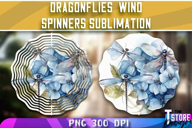 Dragonflies Wind Spinners Sublimation |Dragonflies Design