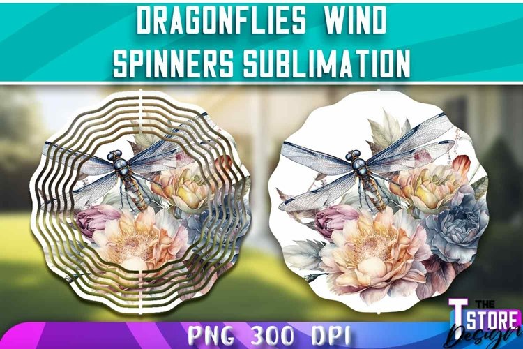 Dragonflies Wind Spinners Sublimation |Dragonflies Design example image 1
