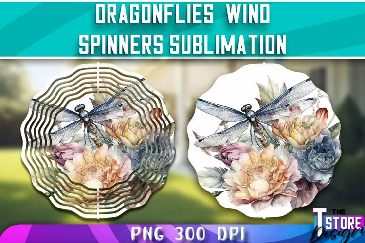 Dragonflies Wind Spinners Sublimation |Dragonflies Design