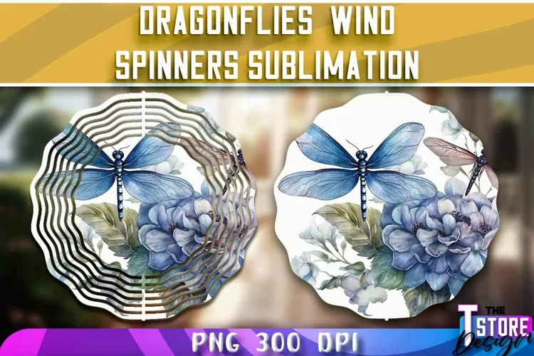 Dragonflies Wind Spinners Sublimation |Dragonflies Design