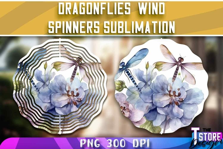 Dragonflies Wind Spinners Sublimation |Dragonflies Design example image 1