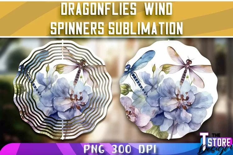 Dragonflies Wind Spinners Sublimation |Dragonflies Design