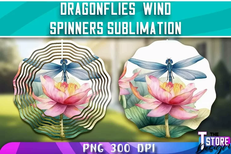 Dragonflies Wind Spinners Sublimation |Dragonflies Design