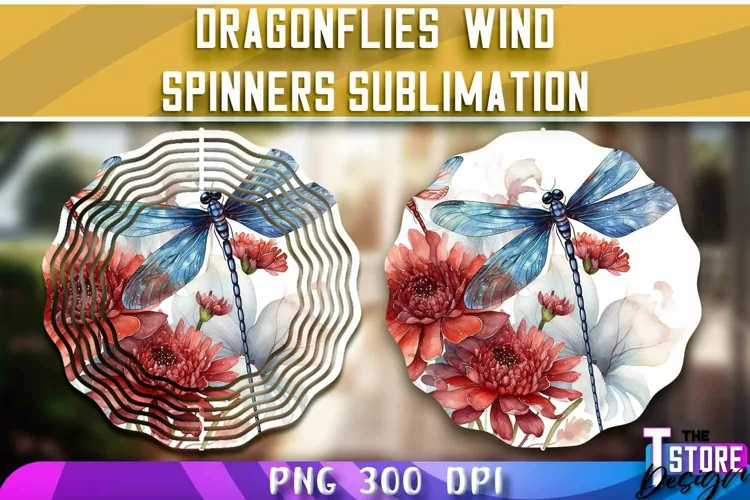 Dragonflies Wind Spinners Sublimation |Dragonflies Design