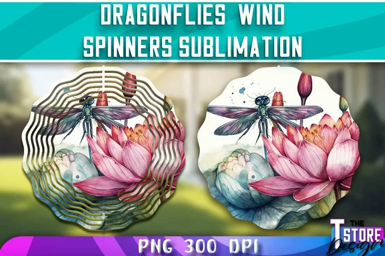 Dragonflies Wind Spinners Sublimation |Dragonflies Design