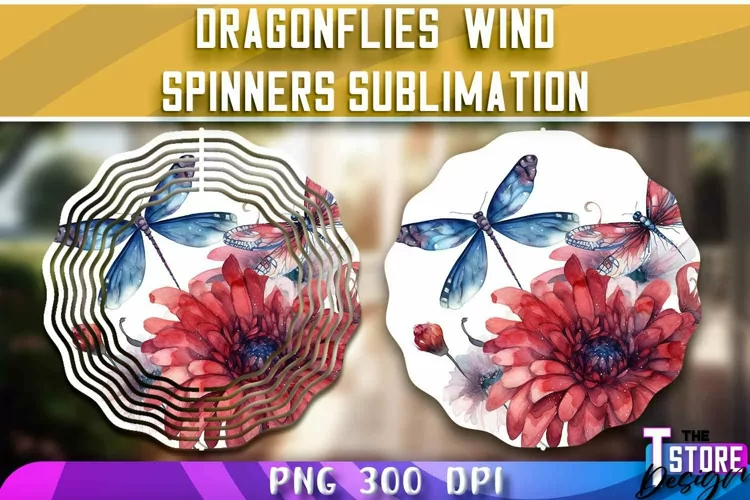 Dragonflies Wind Spinners Sublimation |Dragonflies Design