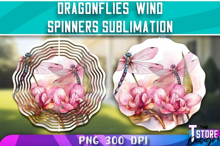 Dragonflies Wind Spinners Sublimation |Dragonflies Design example image 1