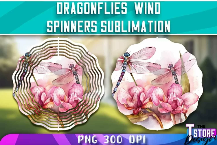 Dragonflies Wind Spinners Sublimation |Dragonflies Design